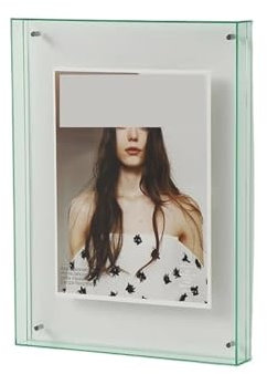 WLLKIY Transparenter Acryl-Fotorahmen, DIY-Poster, Malerei, Halle, Schlafzimmer, Wanddekoration, Ins-Stil, Tisch-Bilderrahmen Multifunktional(Green B,16x21cm)