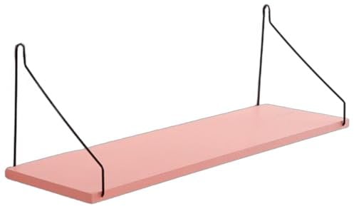 HSTWODE Wandregal Holz Regal Wand Küchenregal Schweberegal Wandboard Bücherregal Hängend, Deko für Küche Kinderzimmer Wohnzimmer Badezimmer (Rosa, Mittel)