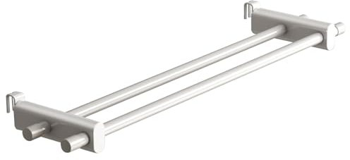 Blogiiup Towel Radiator Brackets, Radiator Towel Rail 19.7'' Heat-Resistant Radiator Towel Rail Hanger with Double Panel Safe White Towel Rail for Towels Clothes Toys, Over Radiator Towel Rail