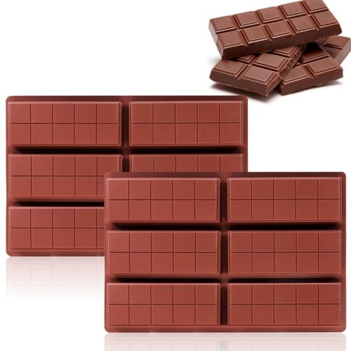 Lot De 2 Moule Tablette Chocolat Moule en Silicone pour chocolat 2 en 1 Moules Barre de Céréales à Chocolats Extra Profond Tablette Sans Bpa pour Fêtes D'enfants et Pâtisserie