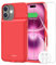 Juice Box for iPhone 16 Plus, Fast Charging 8500mAh Battery Pack, Ultra-Slim, Lightweight, 15W, Anti-Fall TPU Case (6.7) Red