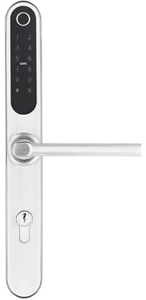 Serrure de porte intelligente TTlock avec poignée – Accès sans clé par code, empreinte ou mobile – Verrou électronique pour porte en bois, aluminium ou portail extérieur - 72 mm