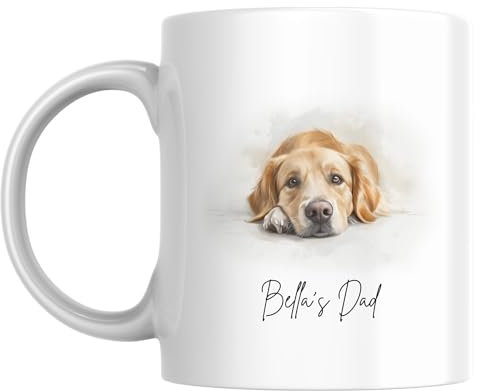 Golden Retriever Gift Mug - Goldern Retriever Dog Mum Mug - Dog Dad Mug - Personalised Gifts for Golden Retriever Owners - Golden Retriever Sketch Dog Mug - Golden Retriever Mum Gifts (Design 4)