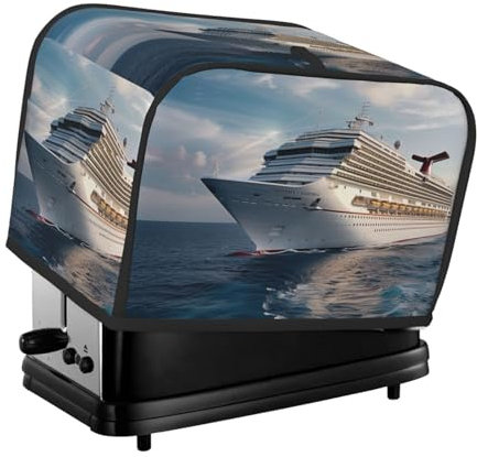 Copertura per tostapane a due fette con stampa nave da crociera piccolo elettrodomestico da cucina protegge le impronte digitali