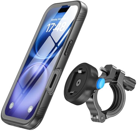 SPORTLINK Handyhalterung Fahrrad für iPhone 16 - Aluminium Handyhalter Motorrad wasserdichte [Vollständiger Schutz][Kamera-Steuerung] Outdoor Phone Mount Fahrradhandyhalter Halter Lenker Halterung