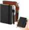 Dimeho 2 Stück Notizbuch Klein,Hardcover Notizbuch A7 Notizblock Writing Pads & Diaries, Kleine Mini Notizbuch mit Stiften Für Die Arbeit, mit 100 g/m² Dickem Premium-Papier Büro (Schwarz/Braun)