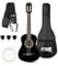 MAX SoloArt - 1/4 Gitarre Kinder ab 3 Jahre - Akustik Gitarre inkl. Tasche, Plektrum, Gurt und Saiten-Zubehör, Kindergitarre 3 Jahre, Guitar in Schwarz