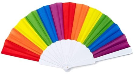 ZUWIJEQ 1 Stück Regenbogen Faltfächer, Regenbogen fächer Handfächer Bunte Hand Fan Fecher Damen Handfächer Regenbogen Handfächer Regenbogen Fächer Karneval Regenbogenlüfter für Pride Festivals Feiern