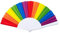 ZUWIJEQ 1 Stück Regenbogen Faltfächer, Regenbogen fächer Handfächer Bunte Hand Fan Fecher Damen Handfächer Regenbogen Handfächer Regenbogen Fächer Karneval Regenbogenlüfter für Pride Festivals Feiern
