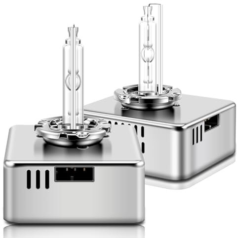 TECTICO D5S Xenon Brenner 35W 6000K 12V HID Scheinwerferbirn 300% Heller Diamond Weißlicht, mit Vollmetallsockel, Plug & Play, 2 Stücke
