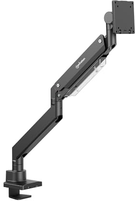Tischhalterung für einzelne Monitore von 17-57 Zoll mit Gasdruckfeder aus Aluminium, sehr robust, mit USB-Anschlüssen