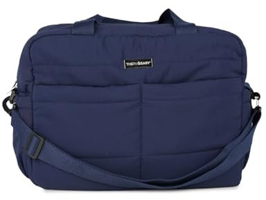 Thermobaby - Wickeltasche, gesteppt, Plumea, Tasche für Mutter und Baby, inklusive Wickelunterlage für Babys, Jungen und Mädchen, Schwangerschaft, praktisch für Ausflüge, nachtblau