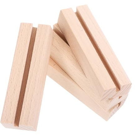 GARIOUANS 4stücke Stabiler Holzständer Mit Schlitz Für Kalender Fotos Und Karten Natürlicher Tischkartenhalter Aus Robustem Holz Vielseitiger Halter Für Büro Wohnräume