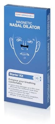 Comformidable Nasenpflaster Magnet 30 Tage Vorrat mit 60x Plaster - magnetische Nasen-Strips für besser Schlafen & Atmen - Anti-Schnarch Nasenflügel-Spreizer gegen Schnarchen - Magnetic Nasal Dilator