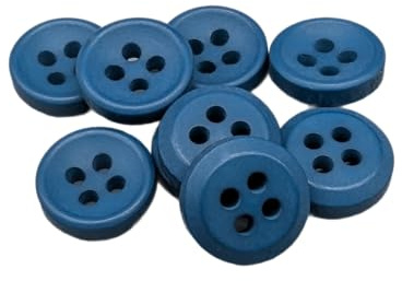 Botiboton - 50 bottoni per camicie in colori caldi - 5 taglie e 12 colori tra cui scegliere - con 4 fori da 2 mm - Made in Spain - Spedito dalla Spagna - colore Blu petrolio, dimensione 12 mm
