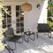 UDPATIO Gartenmöbel Set 3-Teilige Lounge Balkonmöbel Set mit Gartentisch und 2 Stühlen für Kleiner Balkon Terrasse Draußen, Polyrattan Terrassenmöbel 2 Personen (Modernes Schwarz, 3-Teilige)