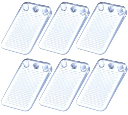 6 Stück Keile Kunststoff,5 x 3 cm Transparent Möbelkeile,100% ABS Rutschfeste Türstopper,Universell Kunststoffkeile für Böden,Türen,Fenster,Glas,Tische,Schränke