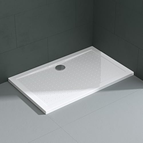 Mai & Mai Lucia Shower Tray 70 x 120 cm Non-Slip Acrylic White Shape: Rectangular 4 cm Height