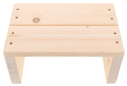 Ipetboom Marchepied en Bois Stable pour Salle de Bain Drainage Rapide, Tabouret Rustique Décoratif pour Seniors et Garçon et Filles, Usage Intérieur et Extérieur
