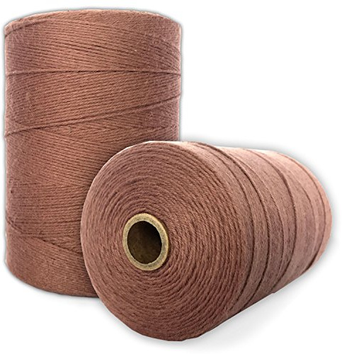 100% Cotton Loom Warp Thread (Brown), 8/4 Warp Yarn (800 Yards), Perfect for Weaving: Carpet, Tapestry, Rug, Blanket or Pattern - Warping Thread for Any Loom