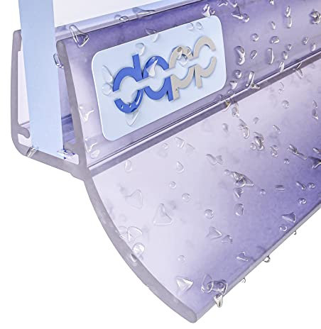 DQ-PP Duschdichtung 200cm – für 4,8mm - 5mm Glastür Stärke – UK12-05 – Wasserablaufprofil Wasserabweisprofil – Duschabdichtung Duschwand – Ersatzteile für Duschkabine – Transparent