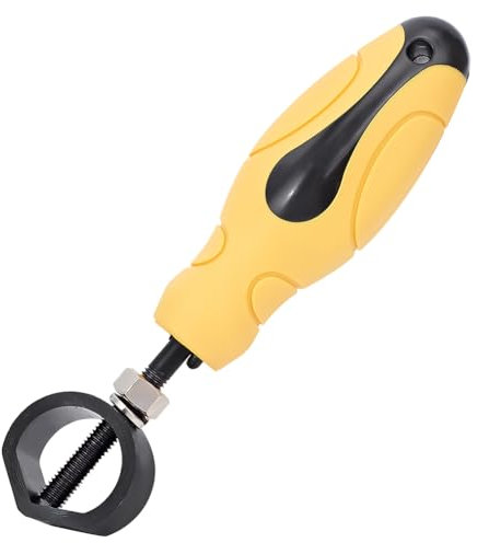 BENECREAT Punch and Chisel Holder, Universal Holds Stamps Up to 15mm in Diameter with White Rubber Handle for Metal Working