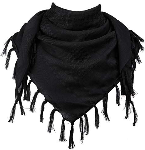 FREE SOLDIER Halstuch/Kopftuch Shemagh,100% Baumwolle Pali-Tuch Schals Unisex,Schwarz,110 * 110cm