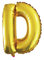 WeAreAwesome Folien-Ballon Luft-Ballon Buchstabe D Gold 80CM XXL Aufpusten Geburtstag Hochzeit Party Feier