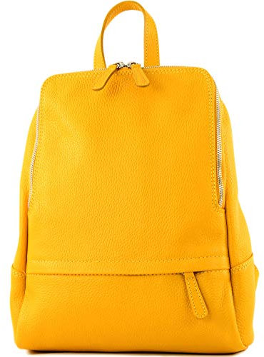 modamoda de T138 Damen Leder Rucksack Handtasche handmade in Italy, Farbe:Sonnengelb