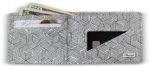 I LIKE PAPER – Kubik Stroke – Pappwallet/Portemonnaie/Geldbörse aus Tyvek® - mit Reißverschluss für Münzgeld - 3 Kreditkartenfächer, Dokumentenfach - reissfest - wasserabweisend
