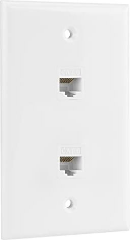 Ethernet Wall Plate, 2 Port Cat 6 RJ45 Keystone Female to Female Wall Plate Compatible with Cat7/6/6e/5/5e Ethernet Devices
