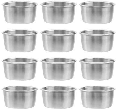 BESTonZON 12pcs plats de soucoupe en acier inoxydable plats d'assaisonnement rond assaisonnement plats sushi trempant bol soucoupes bol mini apéritif assiettes