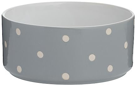 Mason Cash Polka Dot 18 cm Dog Bowl, Grey