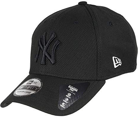 New Era New York Yankees 39thirty Stretch Cap Diamond Era Tonal Black - M - L