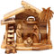 Holyart Geburt Christi in einem Stall, aus Olivenholz in Bethlehem gefertigt, 20x20x10 cm