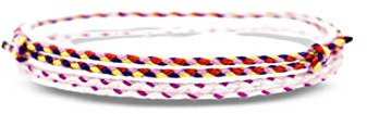 Made by Nami Surfer Fußband 2-er Set Damen & Herren - Dünnes Boho Hippie Fußkettchen geflochten- Handmade Strand Festival Accessoires - 100% Wasserfest & Verstellbar (Rosa & Bunt)