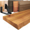 LAMO Manufaktur Wandregal Holz Baumkante | Regal Farbe: Rustikal | mit schwarzem Basic Regalträger | 120 cm