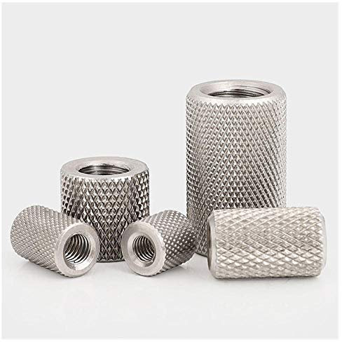 M4M5M6M8M10M12, längliche zylindrische Rändelmutter aus Edelstahl 304, handfest angezogene Einstellmutter für Maschenglieder-M12 * 30 * 18