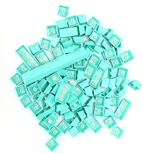 Keycaps PBT 108 Tasten, ergonomisches Design, bunt, für mechanische Tastatur 61/64/87/104/108 (Cyan)
