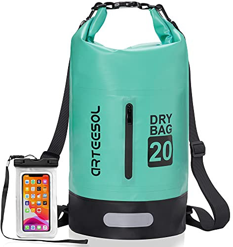 Blackace arteesol Dry Bag 5L/10L/20L/30L Wet Bag Waterproof Bag with Phone Pouch Double Shoulder Strap Backpack for Travelling Fishing Cycling Kayaking Swimming Boating Beach