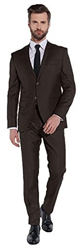 Steffen Klein Costume de designer pour homme - Coupe ajustée - Combinaison d'affaires 2 pièces, marron, 54