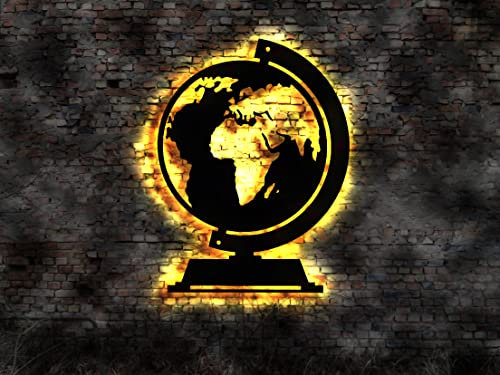 3D LED Deko Erde Karte map Weltall Wandtattoo Skyline Wandsticker Aufkleber Buch Reise no Neonreklame Schild LED Deko Erdkugel