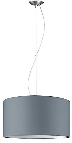 Home Sweet Home Moderne Hängelampe Deluxe Bling | 50/50/100cm | hellgrau | Hängelampe mit Lampenschirm aus Stoff | für E27 LED-Lampe | geeignet für Wohnzimmer, Schlafzimmer