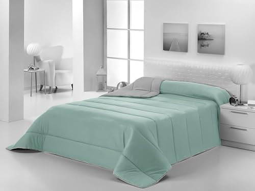 Purpura Home Edredon Nordico Cama 135 para Invierno y Entretiempo. Compatible con Funda Nordica. Relleno Microfibra Tacto Pluma Ligero Reversible. Calidad 300 gr. Color Menta/Gris