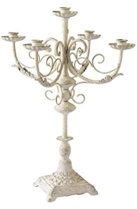 Tigrun Candelabra Candle Holder Candlestick Candle Stand Wrought Iron Romantic Five-headed Candlestick Restaurant Wedding Classical Dining Table Candle Holder Centrepiece (blue : Wit)