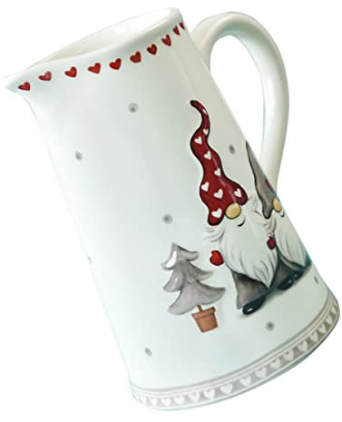 Cabilock Bouilloire Céramique Nordique Capacité Importante Pour Eau Froide Et Chaude Pot à Jus Design Festif Sans Couvercle Avec Poignée Ergonomique Cruche Grès Pour Boissons Usage Quotidie