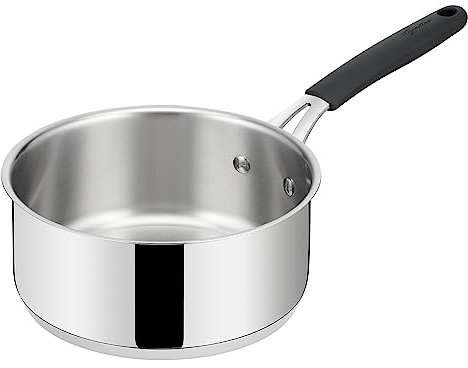 Lagostina Tempra Acier Casserole Fonda Manche Longue, Casserole Ø 20 cm en Acier Inoxydable 18/10 avec Fond Lagotherm et Manche Longue en Silicone