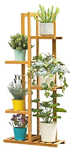 Pflanzenständer aus Holz, 5/6/7 Ebenen hoch, mehrere Blumentopfhalter, Garten-Pflanzgefäß-Rack, Aufbewahrungsorganisator, Anzeige im Eck-Wohnzimmer-Balkon (Größe: 5-Tier)