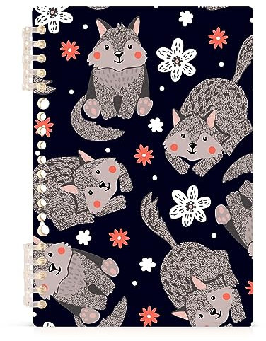 YOUJUNER Notizblock süßer Wolf-Muster Spiralblock Notizbuch Notebook Journal, A5, 60 Blatt, 120 Seiten, 80 g Papier