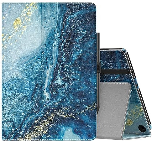 MoKo Hülle Kompatibel mit All-New Amazon Kindle Fire HD 10 & 10 Plus Tablet(13./11. Gen, 2023/2021 Release), Kunstleder Ständer Schutzhülle Tablethülle mit Auto Schlaf/Aufwach Funktion, Vergoldend